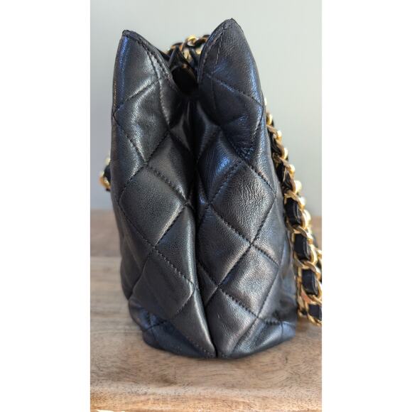 Chanel 24k Black Quilted Lambskin CC Medallion Chain Tote Vintage with COA - Picture 4 of 15